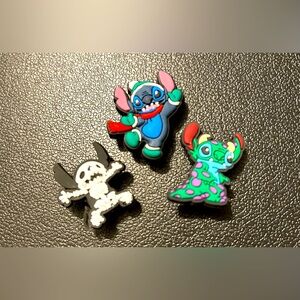 Brand New 3 Pack Christmas & Halloween Stitch Shoe Charms